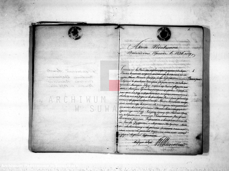 image.from.unit.number "Duplikat aktov rodivšichsja, umeršich i brakosočetavšichsja vejsejskogo rimsko-katoličeskogo prichoda na 1876 god"