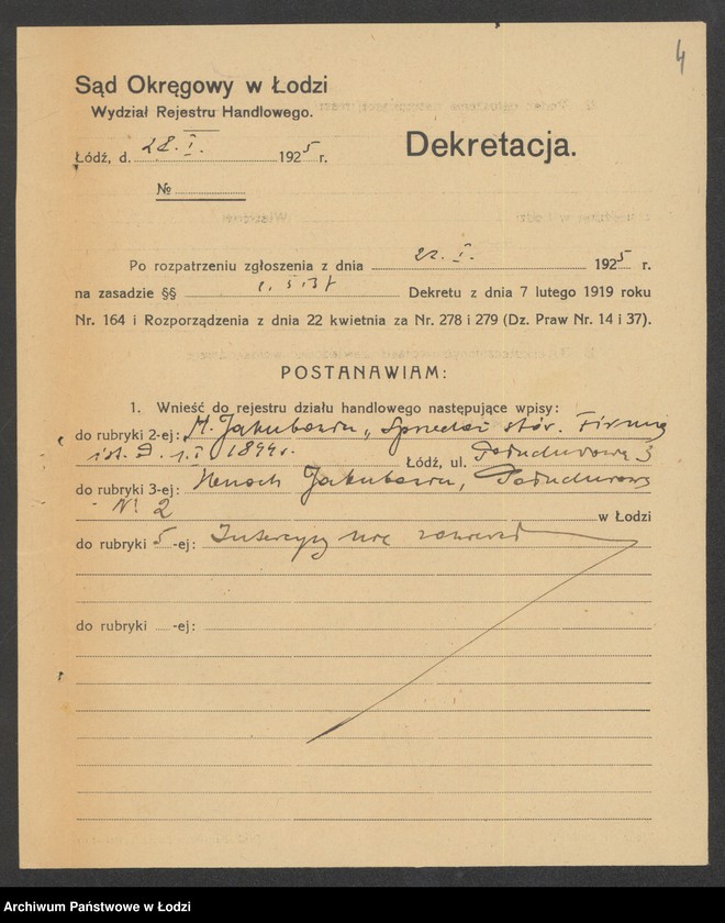 Obraz 6 z jednostki "Henoch Jakubowicz- sprzedaż skór"