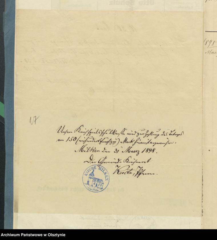 image.from.unit.number "Beläge der Kirchspiels Schulkasse Rechnung"