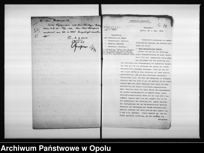 Obraz 18 z jednostki "Wywłaszczenie mistrza murarza Hermanna Kügler, w celu budowy "Piastenufer""