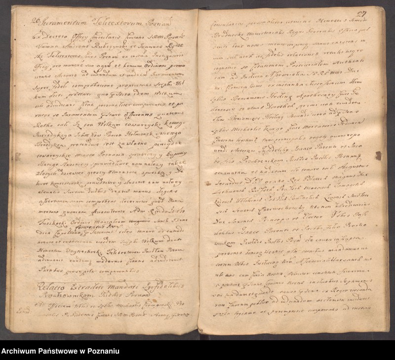 Obraz 18 z jednostki "Protocollon nobilis officii consularis civitatis SR.Mtis Posnaniae incipit ab anno 1728 sub felici regimine nobilis et spectabilis domini Michaelis Czempiński proconsulis praesidentis eiusdem civitatis ..."