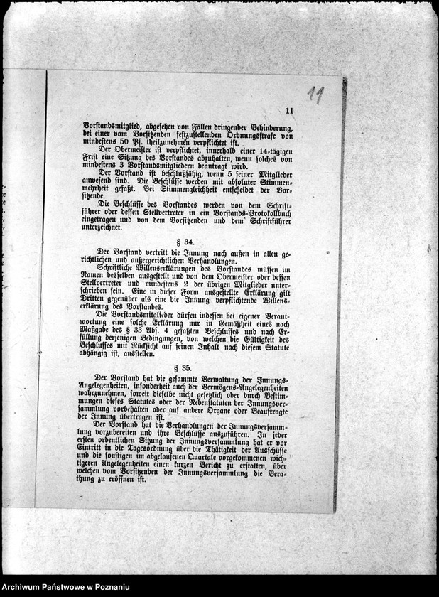 Obraz 14 z jednostki "Statut der Böttcher-Meister-Innung zu Posen"