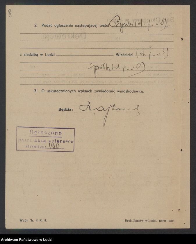 Obraz 10 z jednostki "Byszko Boryszewicz i S-ka- spółka komandytowa- handel hurtowy i detaliczny maszynami do szycia, rowerami i ich częściami"