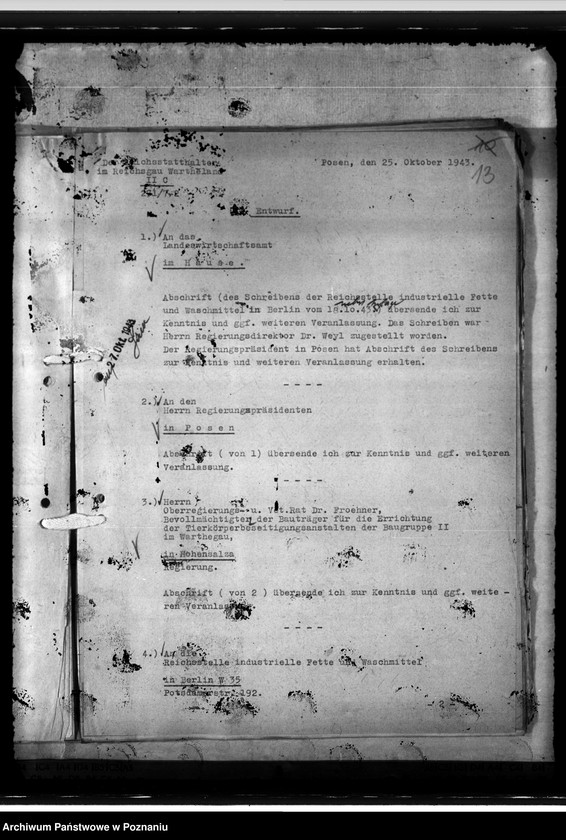 Obraz 17 z jednostki "Errichtung von Tierkörperbeseitigungsanstalten, hier: Posen"