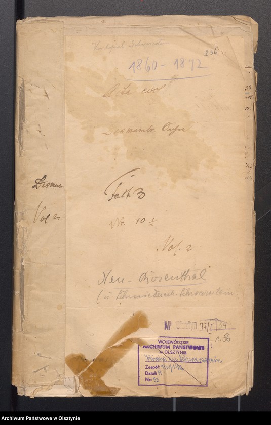 image.from.unit.number "Dismembrationssachen des Bauerngrundstück Neu Rosenthal Nr 38 zwecks Kenntnisnahme des Abgaben Regulirungs Plan durch der Mitglieder des Kirchen Kollegium und Schulvorstan."