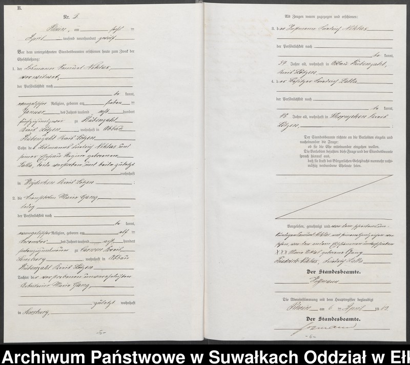 image.from.unit.number "[Heirats=Neben=Register des Preussischen Standes-Amtes Orlen Kreis Lötzen]"