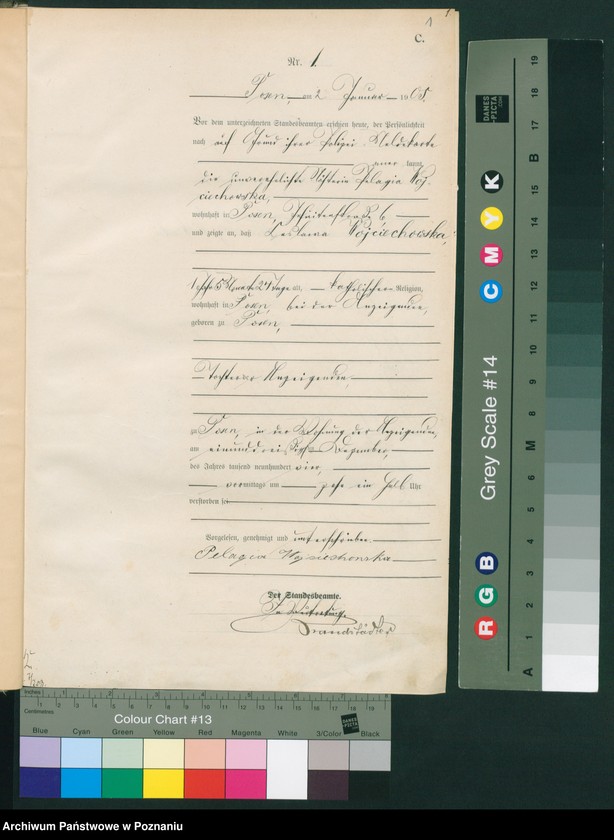 Obraz 3 z jednostki "Księga miejscowa zgonów tom I"