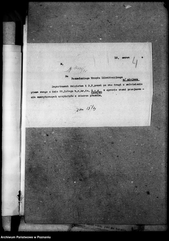 Obraz 8 z jednostki "Sprawy osobowe Departamenu Rolnictwa i Dóbr Państwowych emeryci"