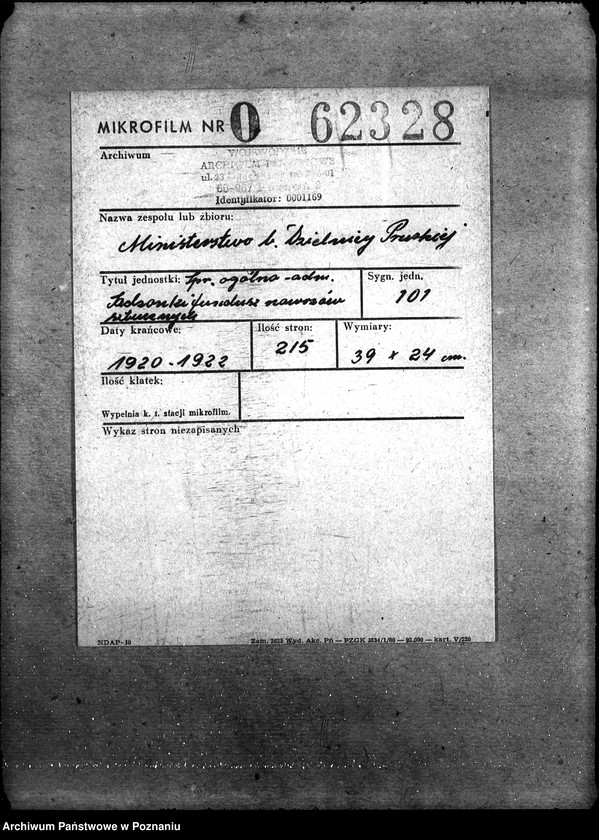 Obraz 2 z jednostki "Sprawy ogólno-administracyjne Sadzonki i fundusz nawozów sztucznych"