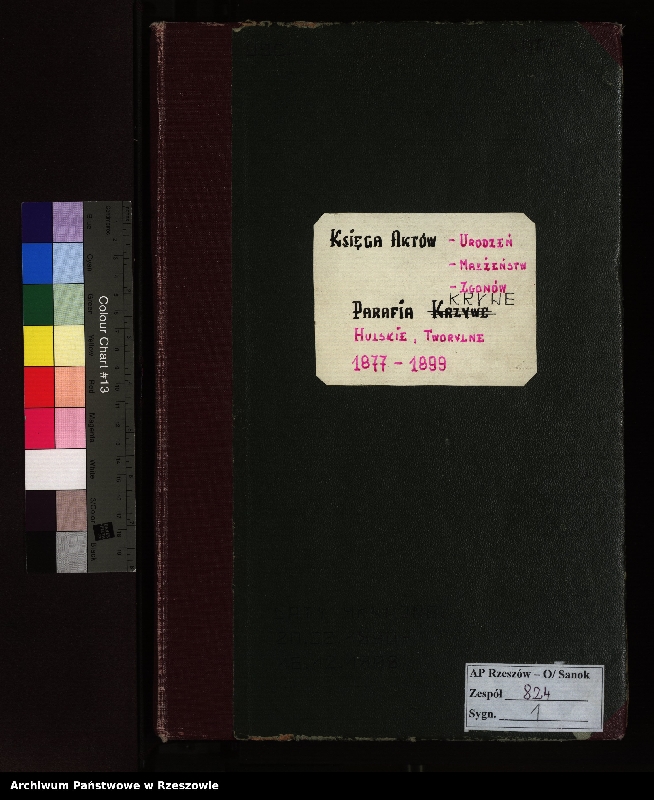 Obraz 2 z jednostki "Księga urodzeń, małżeństw i zgonów dla miejscowości Krywe (Krzywe), Hulskie i Tworylne"