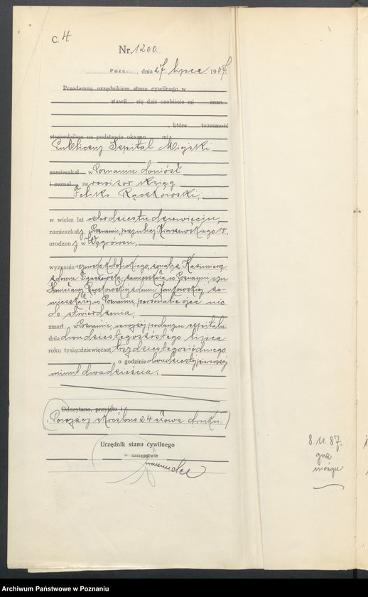 Obraz 6 z jednostki "Księga miejscowa zgonów tom III [Rejestr główny zgonów]"