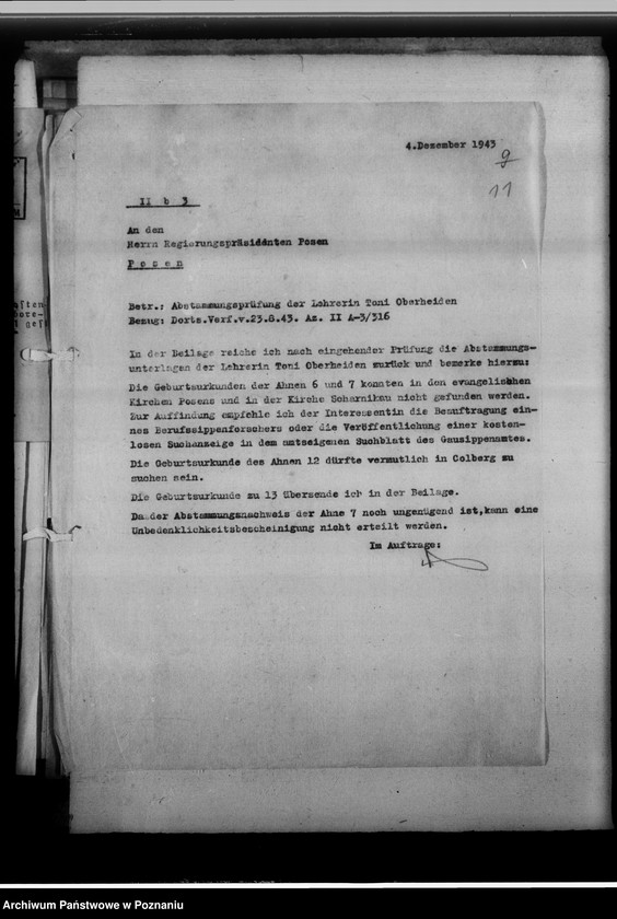 Obraz 16 z jednostki "[Korespondencja w sprawie ustalenia nazwisk, imion, pochodzenia przodków]"