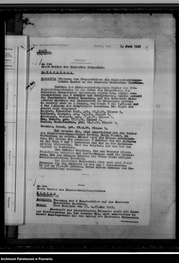 Obraz 16 z jednostki "Kindererziehungsheim Samter (Szamotuły). Oberschule in Samter"