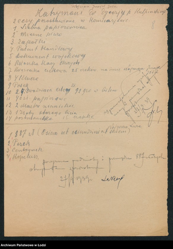 Obraz 10 z jednostki "V Komisariat [protokoły zajść, aresztowań, kradzieży i innych wypadków]"