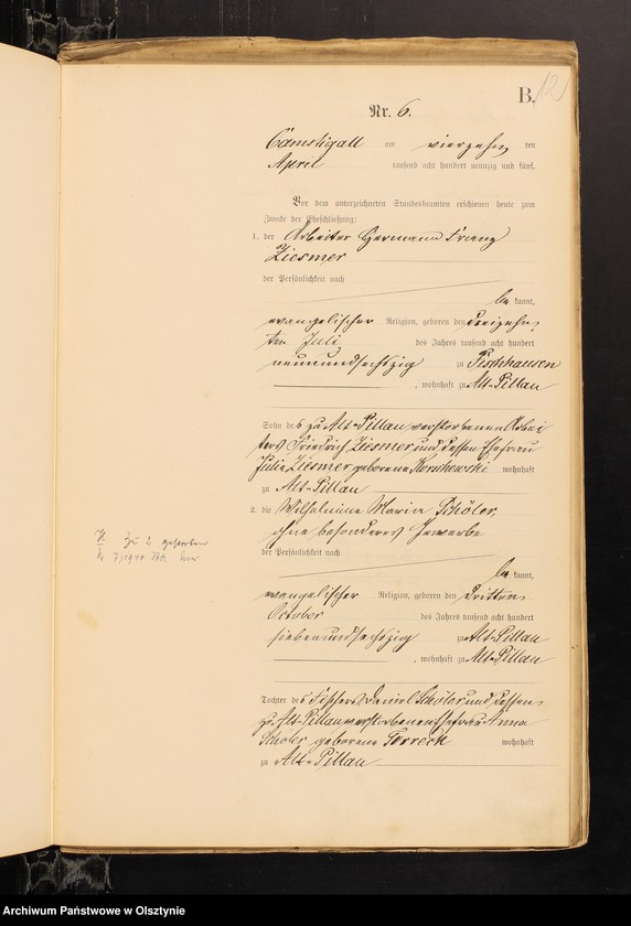 image.from.unit.number "Heiraths-Haupt-Register Nr 1 - 29"