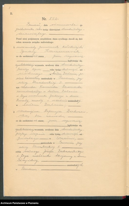 Obraz 10 z jednostki "Księga miejscowa małżeństw tom IV [Rejestr główny małżeństw]"