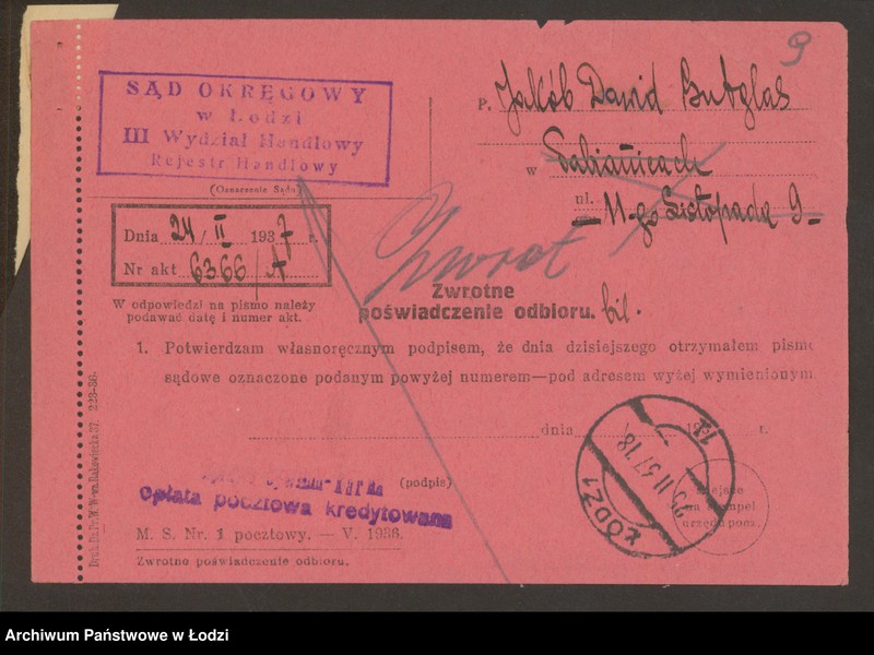 Obraz 11 z jednostki "Jakób Dawid Gutglas- sprzedaż manufaktury"