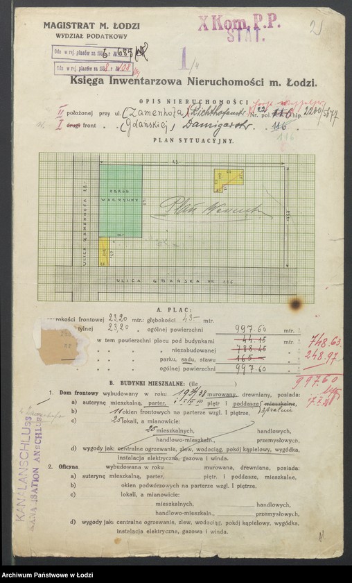 image.from.unit.number "Księga inwentarzowa nieruchomości m. Łodzi ul. Gdańska"
