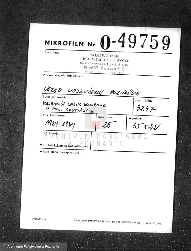 Obraz 2 z jednostki "Majętność leśna Godurowo w powiecie gostyńskim"