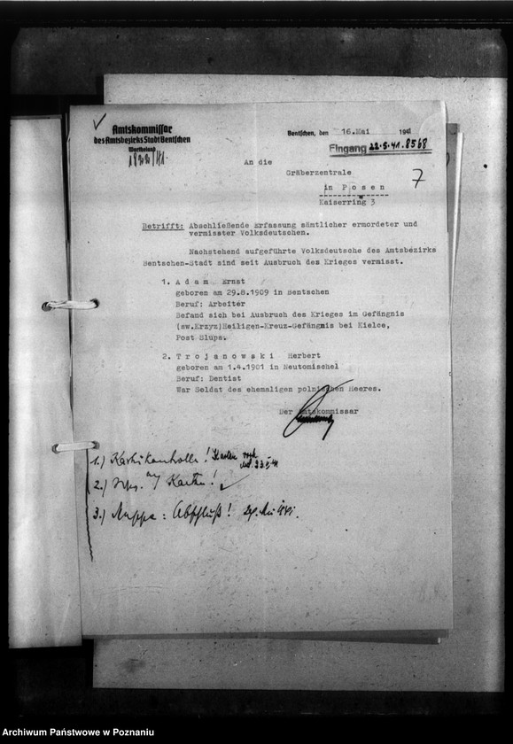 Obraz 11 z jednostki "Kreis Grätz (Grodzisk). Wykazy i korespondencja w sprawie miejscowych Niemców, którzy zginęli w 1939 roku"