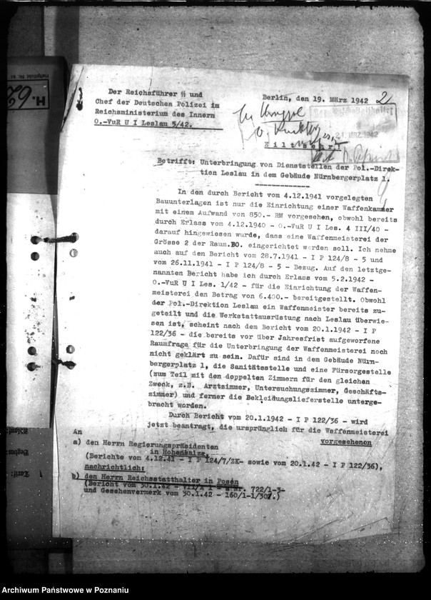 Obraz 6 z jednostki "Dienststellen der Polizei, Waffenmeisterei in Leslau"