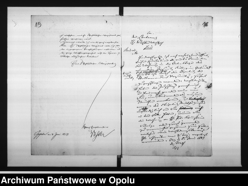 Obraz 16 z jednostki "Acta des Magistrats zu Oppeln betreffend: die Vermiethung zweier Wohnungs - Locale in dem zur Kranken Anstalt acquirirten ehemaligen Jesuiten-Collegien-Gebäude hieselbst Vol. I de Anno 1837"
