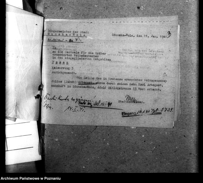 Obraz 7 z jednostki "Korespondencja w sprawie miejscowych Niemców, którzy zginęli w 1939 roku A - Z"