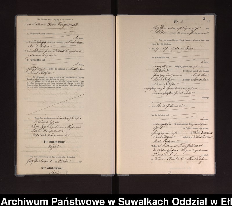 image.from.unit.number "Heiraths-Neben-Register des Preussischen Standes-Amtes Gross Stüerlack Kreis Loetzen"