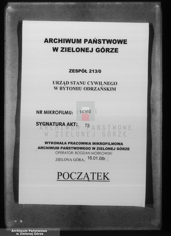 Obraz 1 z jednostki "Alphabetisches Verzeichniß der Heirartsregister im Standesamtsbezirk Beuthen a.d. Oder "