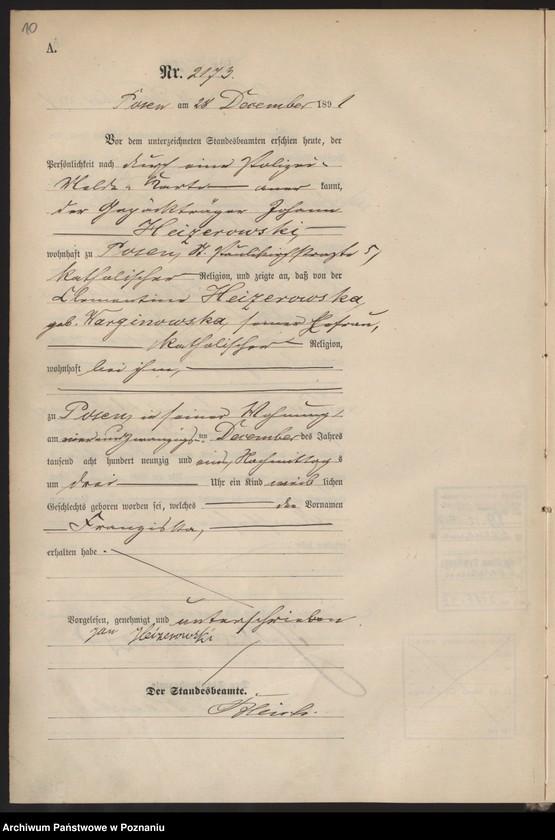 Obraz 13 z jednostki "Księga urodzeń t. VI"