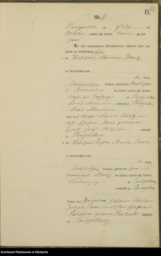 image.from.unit.number "Heiraths-Haupt-Register Nr 1 - 11"