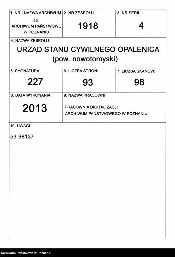 Obraz 1 z jednostki "Sterbe-Haupt-Register"