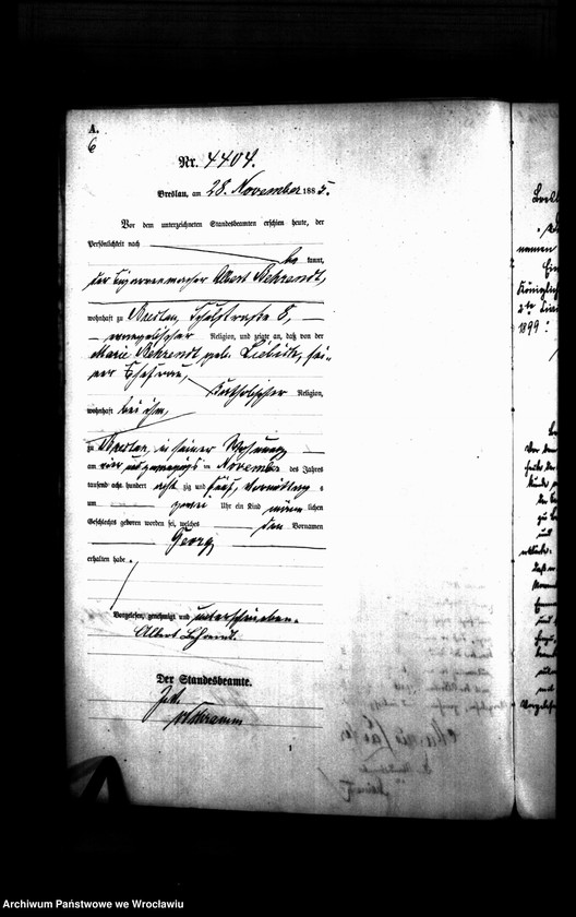 image.from.unit.number "Geburts-Haupt-Register Breslau I 1885 Band 12"