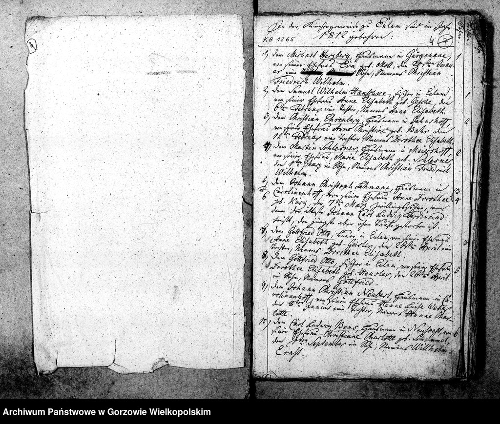 image.from.unit.number "Duplikate der Kirchenbücher von Parochie Eulam: Eulam (Ulim), Seidlitz (Siedlice), Egloffstein (Łagodzin), Friedrichsthal (Głożyna), Derschau (Dzierżów), Leopoldsfahrt (Stężyca), Rodenthal (Prądocin), Klementenschleuse (Strzegowa), Johannishof, Karlsthal (Gubiniec), Borchertsruhe, Meyershof (Kłodno), Karolinenhof, Neusoest (Nowy Dwór), Maskenaue, Borchertsfleiss, Gürgenaue (Niwica), Windmühle bei Eulam, Jahnshof."