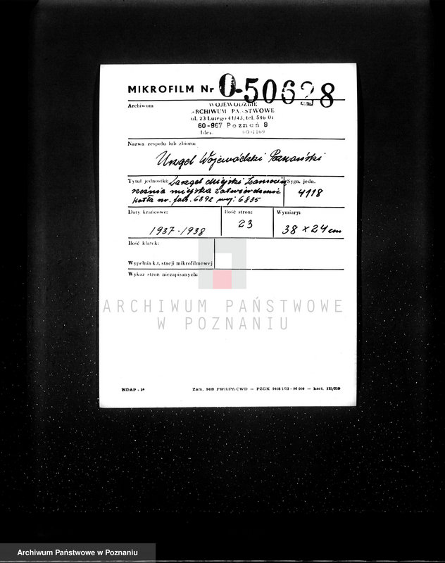 Obraz 2 z jednostki "Zarząd Miejski Szamocin, rzeźnia miejska zatwierdzenie kotła nr fabr.6392, woj. 6835"