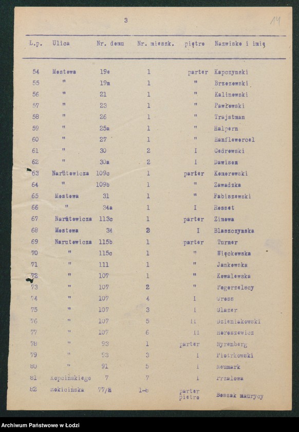 Obraz 16 z jednostki "[Akta IX Komisariatu Milicji Obywatelskiej - pokwitowania, spisy oddanej broni, spisy wolnych lokali, rowerów i motocykli]"