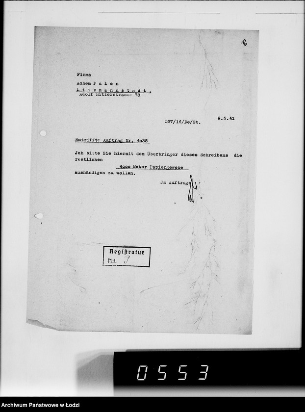 Obraz 20 z jednostki "[Korespondencja z urzędami, instytucjami i firmami] Lit.Pa-Qu"