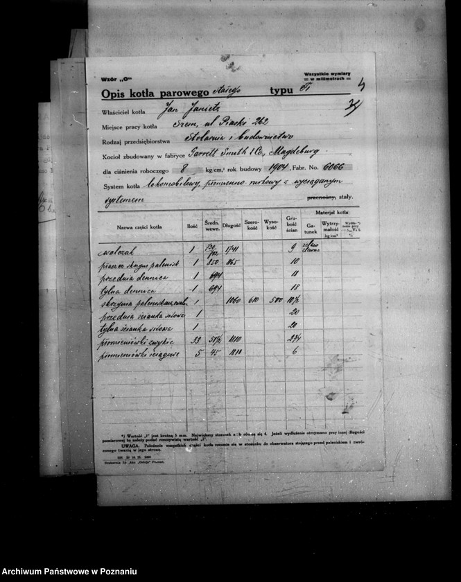 Obraz 8 z jednostki "Stolarnia i budownictwo J. Janietza nr woj. 2501"