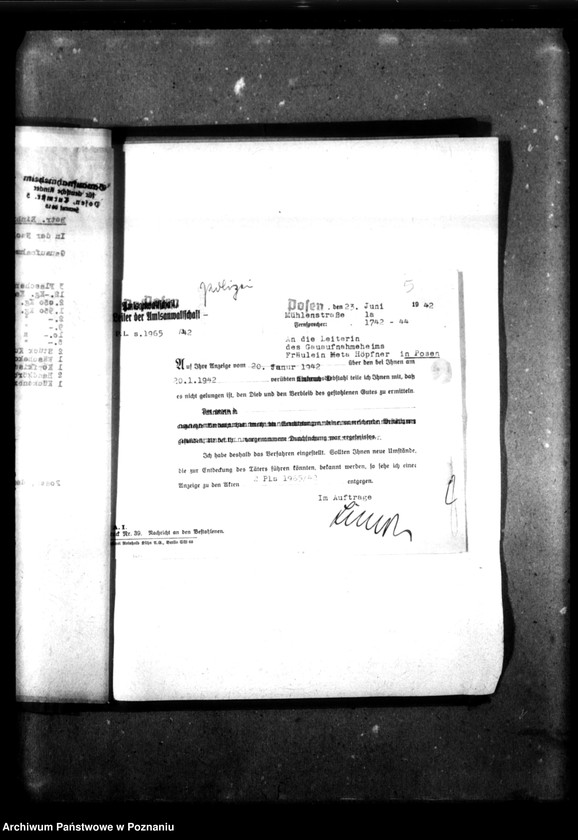 Obraz 9 z jednostki "Schriftwechsel mit der Polizei [Korespondencja z policją dotycząca włamania]."