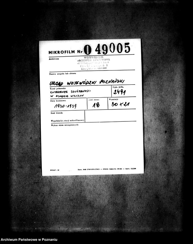 Obraz 2 z jednostki "Zniesienie służebności w osadzie Wilczyn"