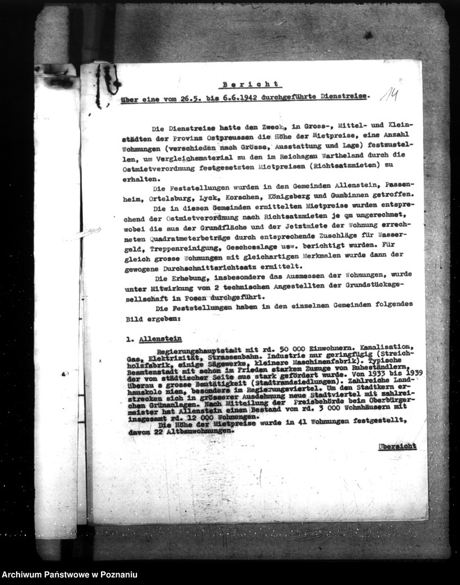 Obraz 19 z jednostki "Sprawozdania z podróży na temat warunków mieszkaniowych w prowincjach brandenburskiej, pomorskiej, w Prusach Wschodnich i Zachodnich oraz referat dotyczący budownictwa mieszkaniowego dla urzędników"