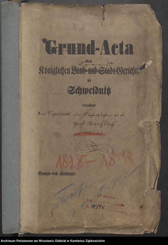 image.from.unit.number "Amtsgericht Schweidnitz Duplicate der Kirchenbücher von Gross Märzdorf"