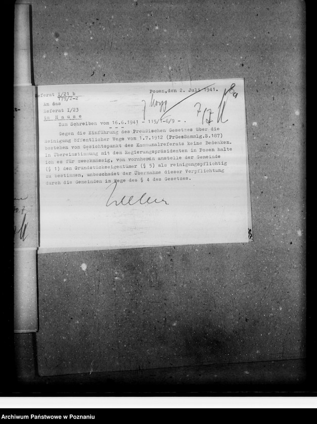 Obraz 13 z jednostki "Einführung des Gesetzes über die Reinigung öffentlicher Wege"