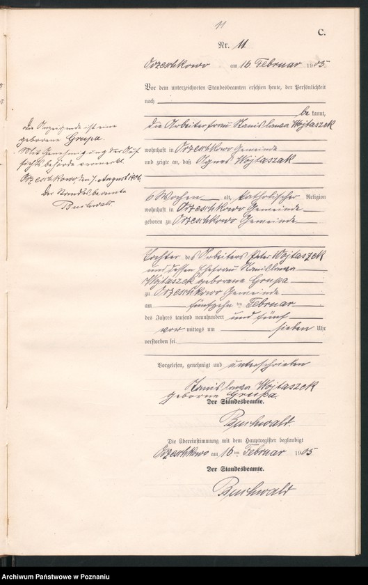 Obraz 14 z jednostki "Sterbe-Neben-Register"