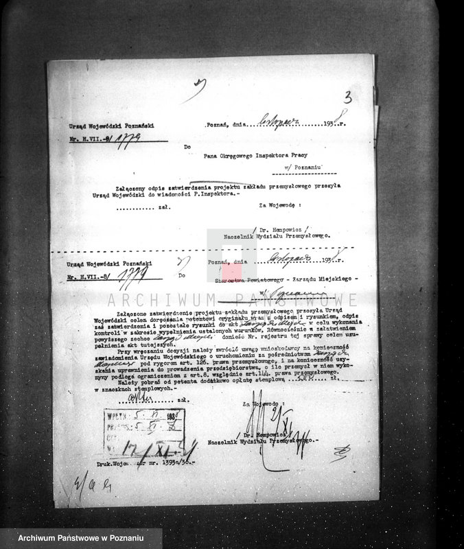 Obraz 7 z jednostki "Zatwierdzenie projektu budowy i urządzenia zakładu przemysłowego nr rej. 1779 / projekt umywalni F-mie H. Cegielski"