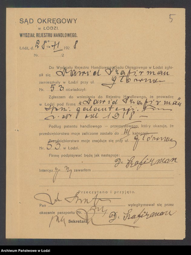 Obraz 7 z jednostki "Dawid Szafirman – sprzedaż galanterii"