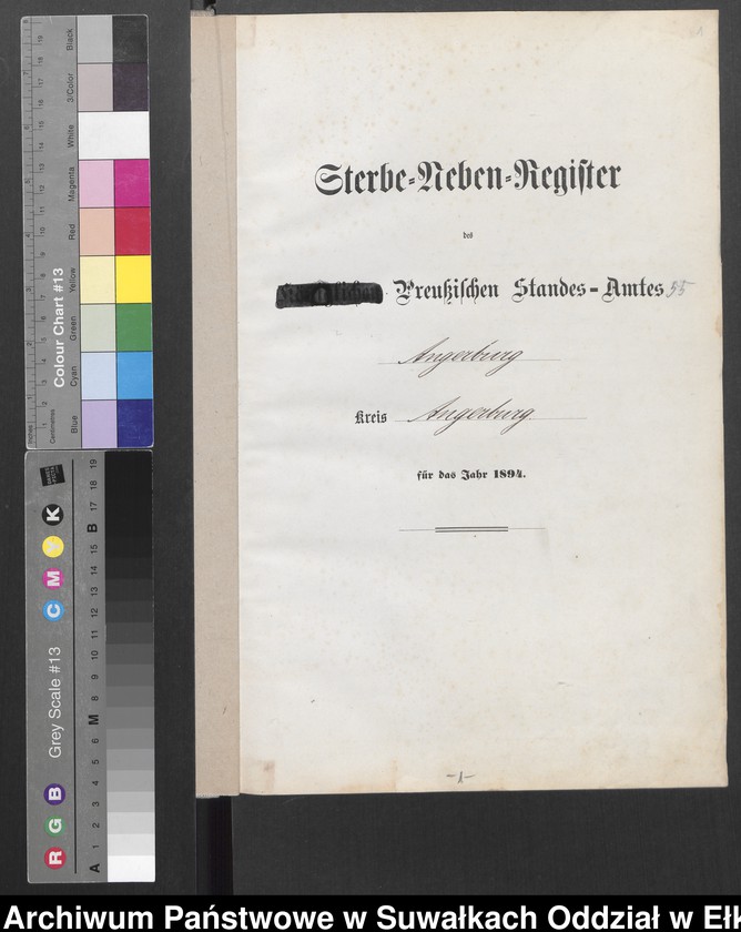 Obraz 4 z jednostki "Sterbe-Neben-Register des Preussischen Standes-Amtes Angerburg Kreis Angerburg"