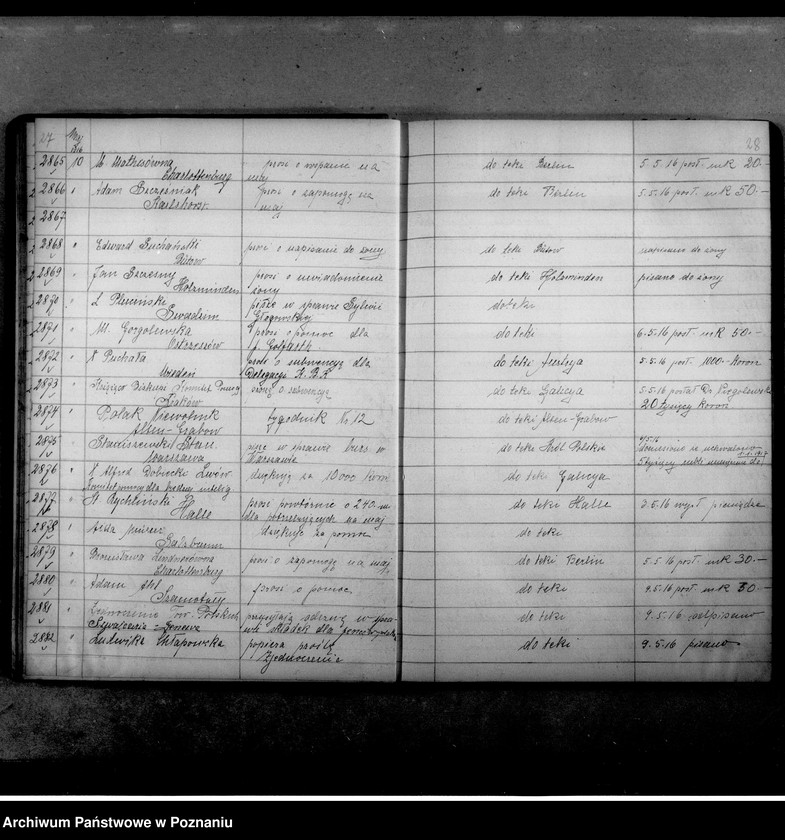 Obraz 17 z jednostki "Dziennik podawczy Komitetu dla Bezdomnych. t. III."