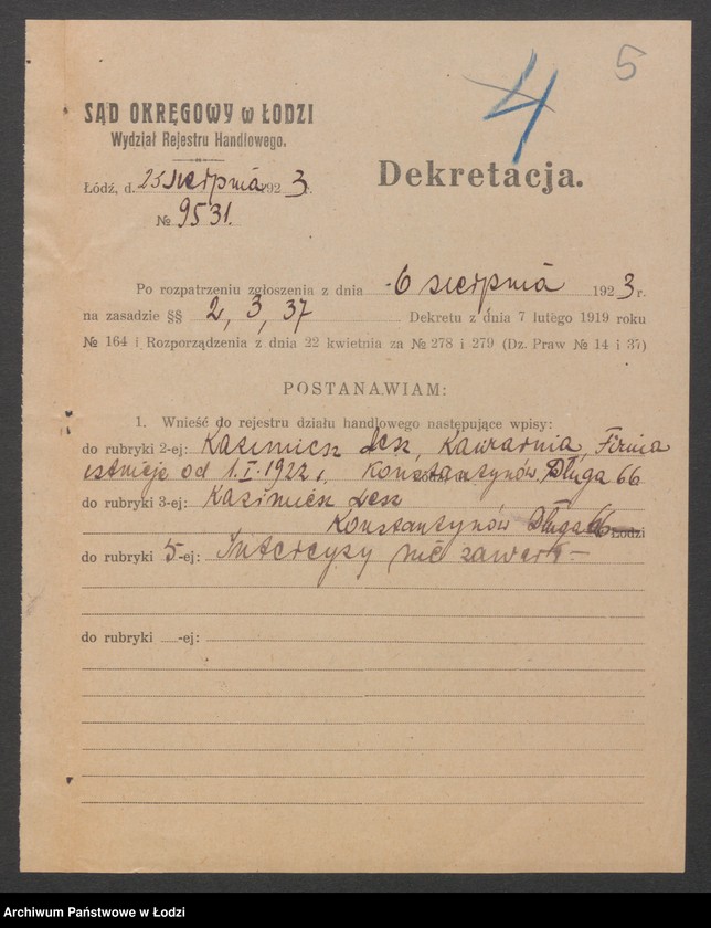 Obraz 7 z jednostki "Kazimierz Lesz – kawiarnia"