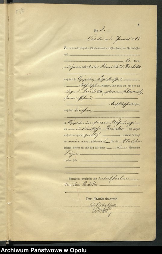 image.from.unit.number "Urząd Stanu Cywilnego Opole Księga Urodzeń Rok 1913 1-539"